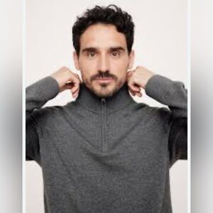 Banana Republic Charcoal Zip-Up Sweater